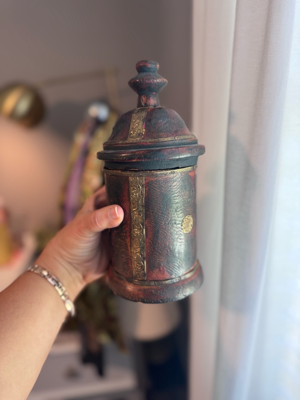 Antique wooden jar